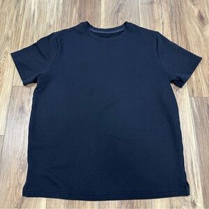 Alo Yoga French Terry Short Sleeve Sweatshirt Shirt, Black, Large